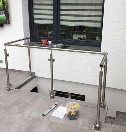 Installing stainless steel glass railings