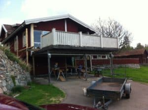 Ancien garde-corps de terrasse en bois